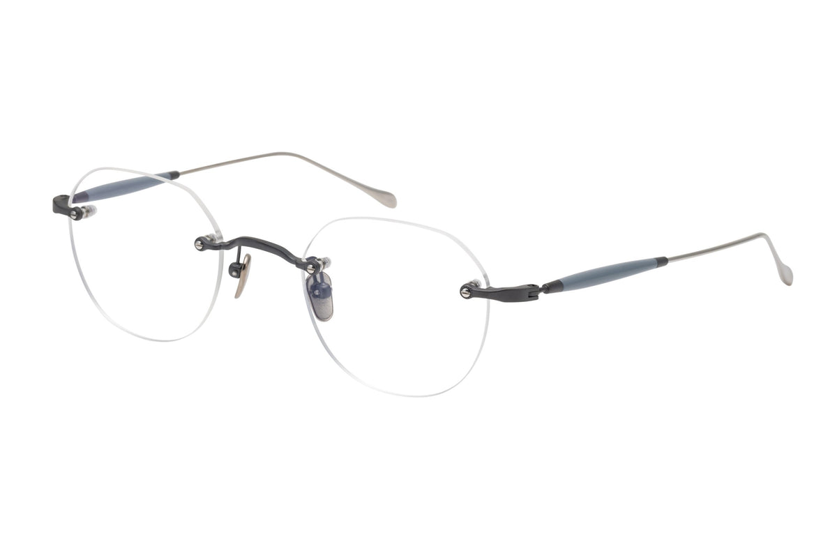 MASUNAGA MASUNAGA GMS-126T Optical Frame black geometrical/directional optical frame for Men