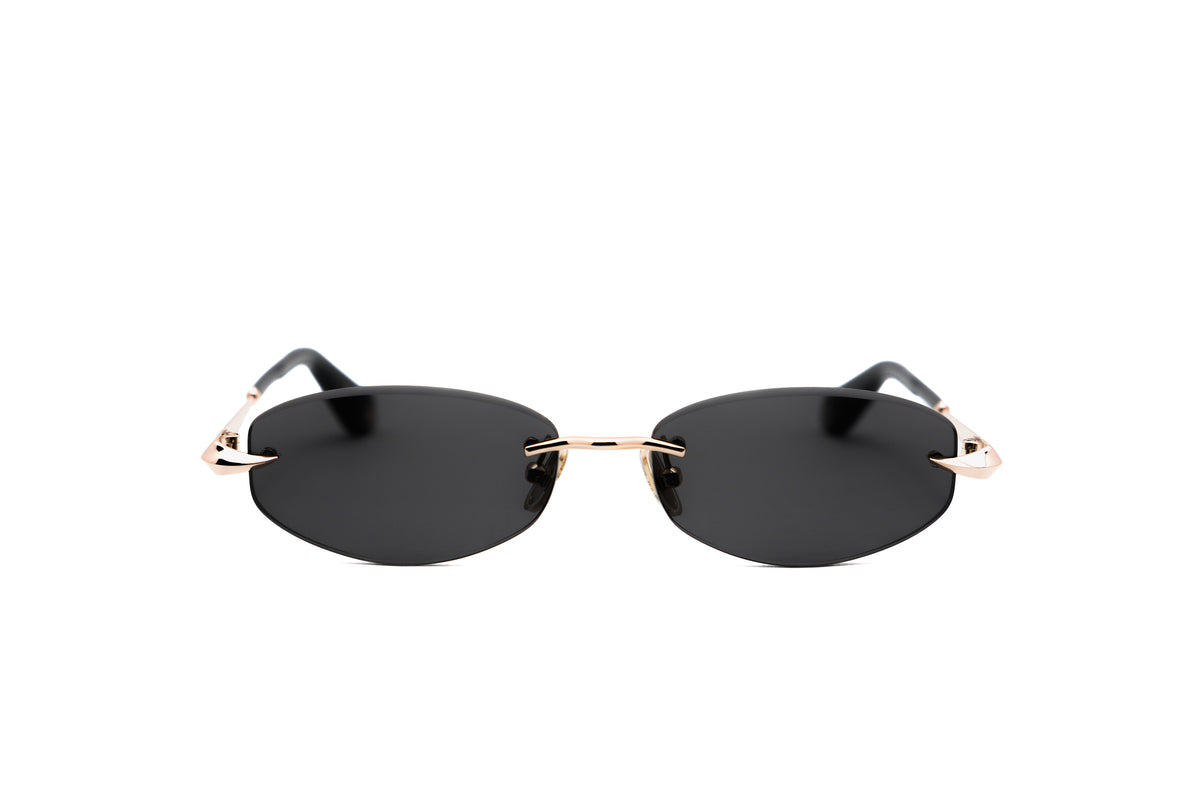 ROBERTO CAVALLI ROBERTO CAVALLI SRC207M Sunglass shiny rose gold round/oval/panthos sunglass for Women