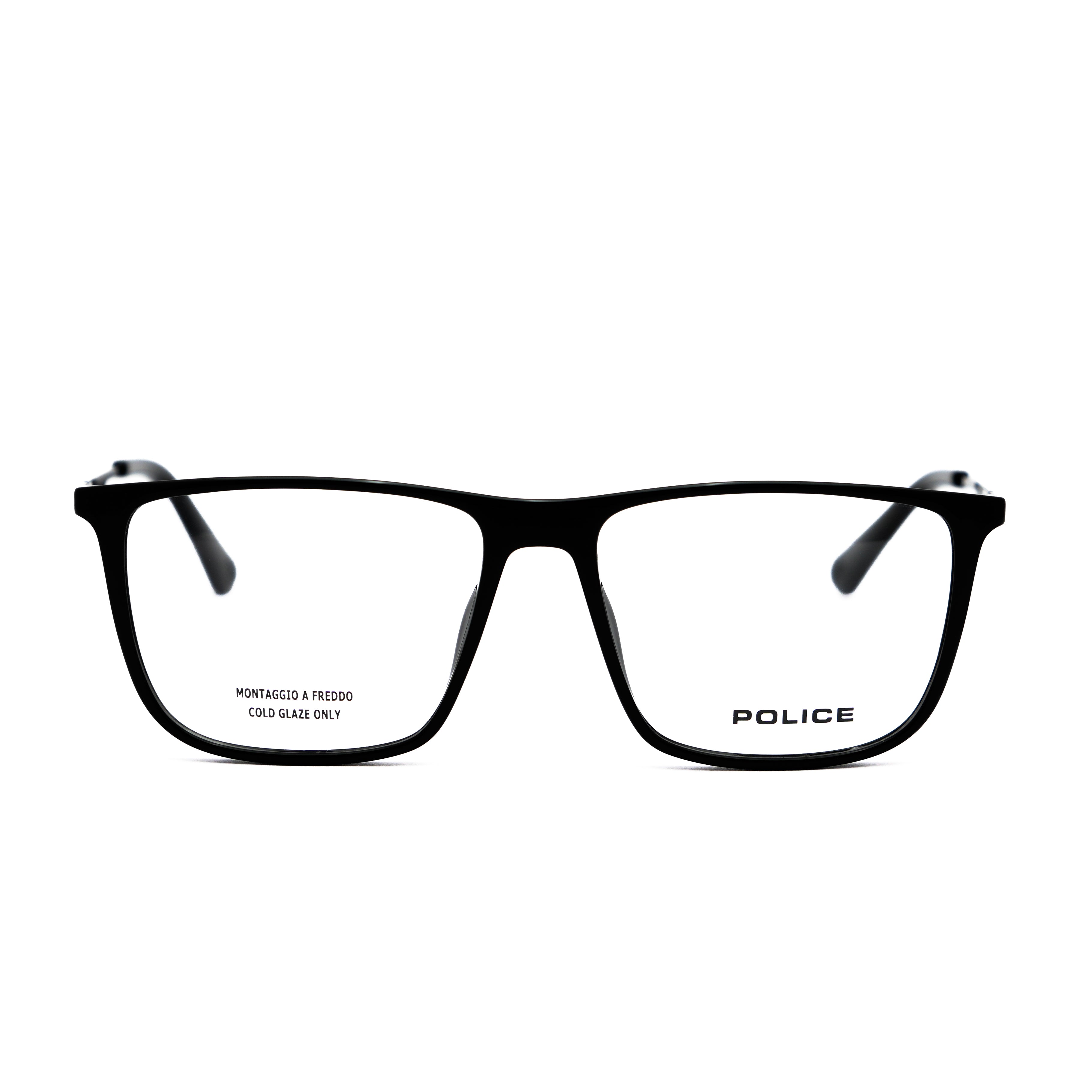 POLICE POLICE VPLP09K Optical Frame shiny black squared optical frame for Men