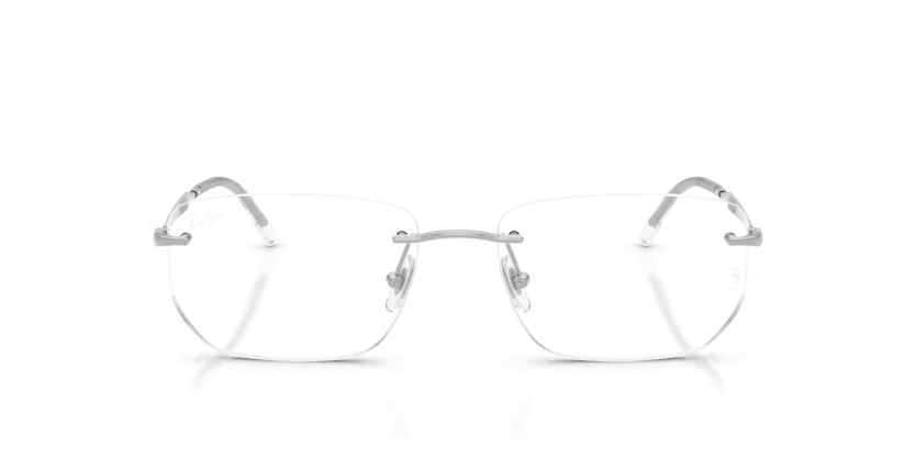 RAY-BAN RAY-BAN RX3768V Optical Frame silver irregular optical frame for Unisex