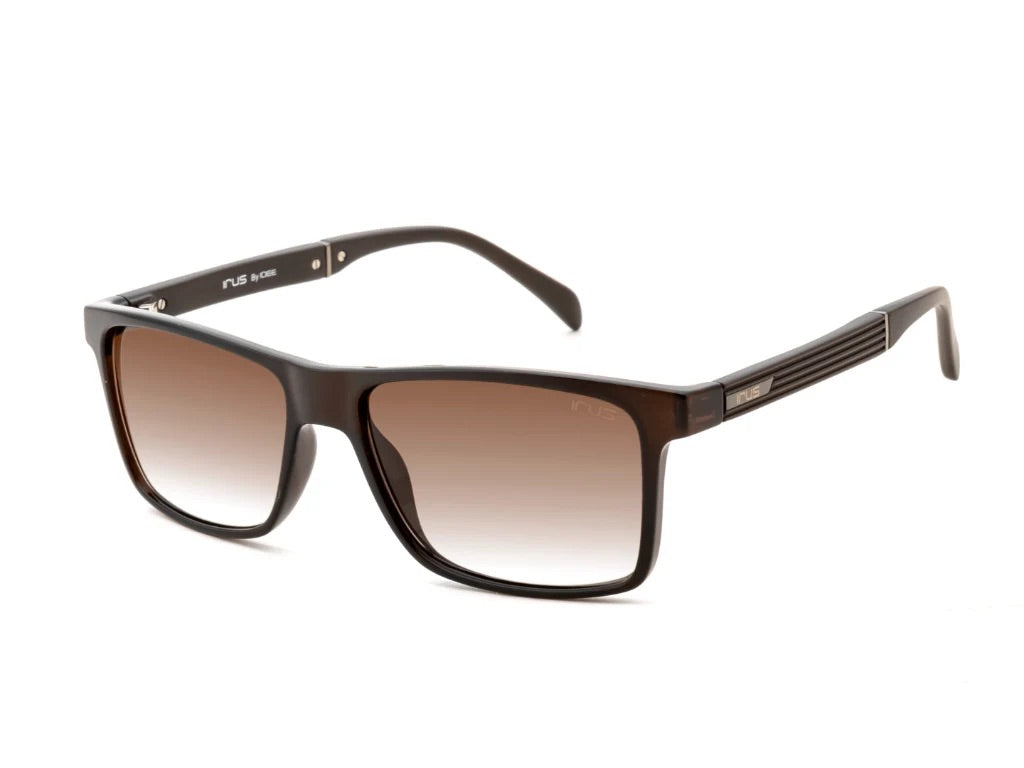 IRUS IRUS IRS1432 Sunglass glossy brown rectangular / squared sunglass for Unisex