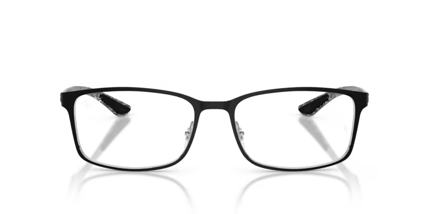 RAY-BAN RAY-BAN RX8424 Optical Frame matte black & silver squared optical frame for Unisex