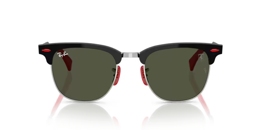 RAY-BAN FERRARI RAY-BAN FERRARI RB3807M Sunglass brushed black on silver rectangular / squared sunglass for Unisex
